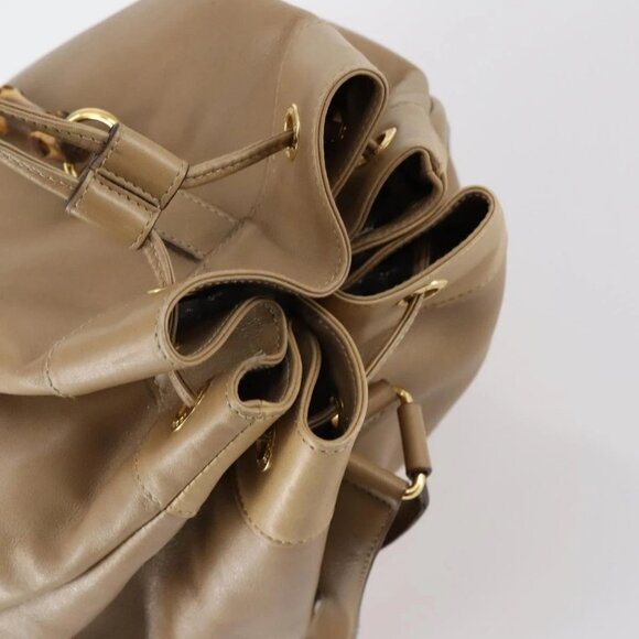 GUCCI Bamboo Backpack Leather Beige Gold 003 2855 0043 0 Auth bs30754 main image 4